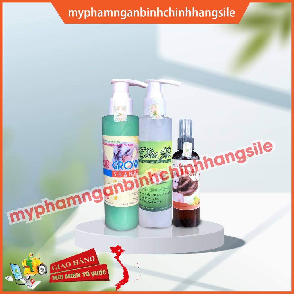 [Tặng mũ chụp tóc ] Combo 3 sản phẩm (Tinh dầu bưởi +Dầu gội bưởi +Dầu xả dừa)Kích mọc tóc dày, trị rụng tóc hói đầu.