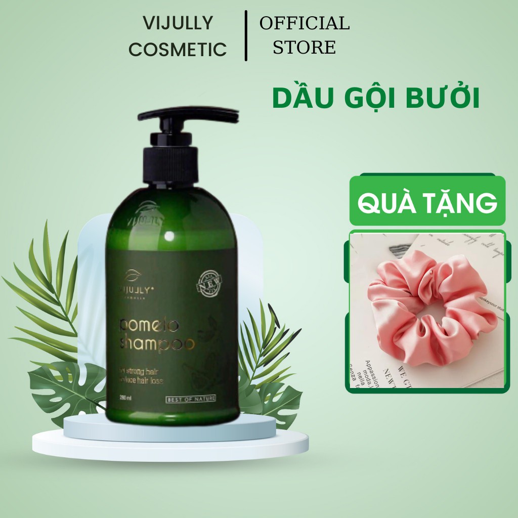 Dầu gội bưởi Vi Jully,giúp giảm rụng, mọc tóc con,mọc dài tóc, dưỡng tóc,chăm sóc tóc, 100% thiên nhiên, 280ml