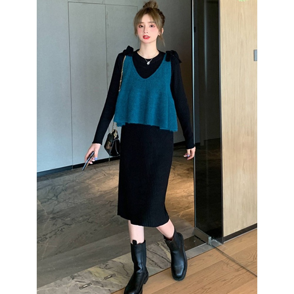 🌸Hàng Order🌸 Sét Váy Len Body với Áo Len Siêu Xinh🌸Hàng Quảng Châu Giá Sốc