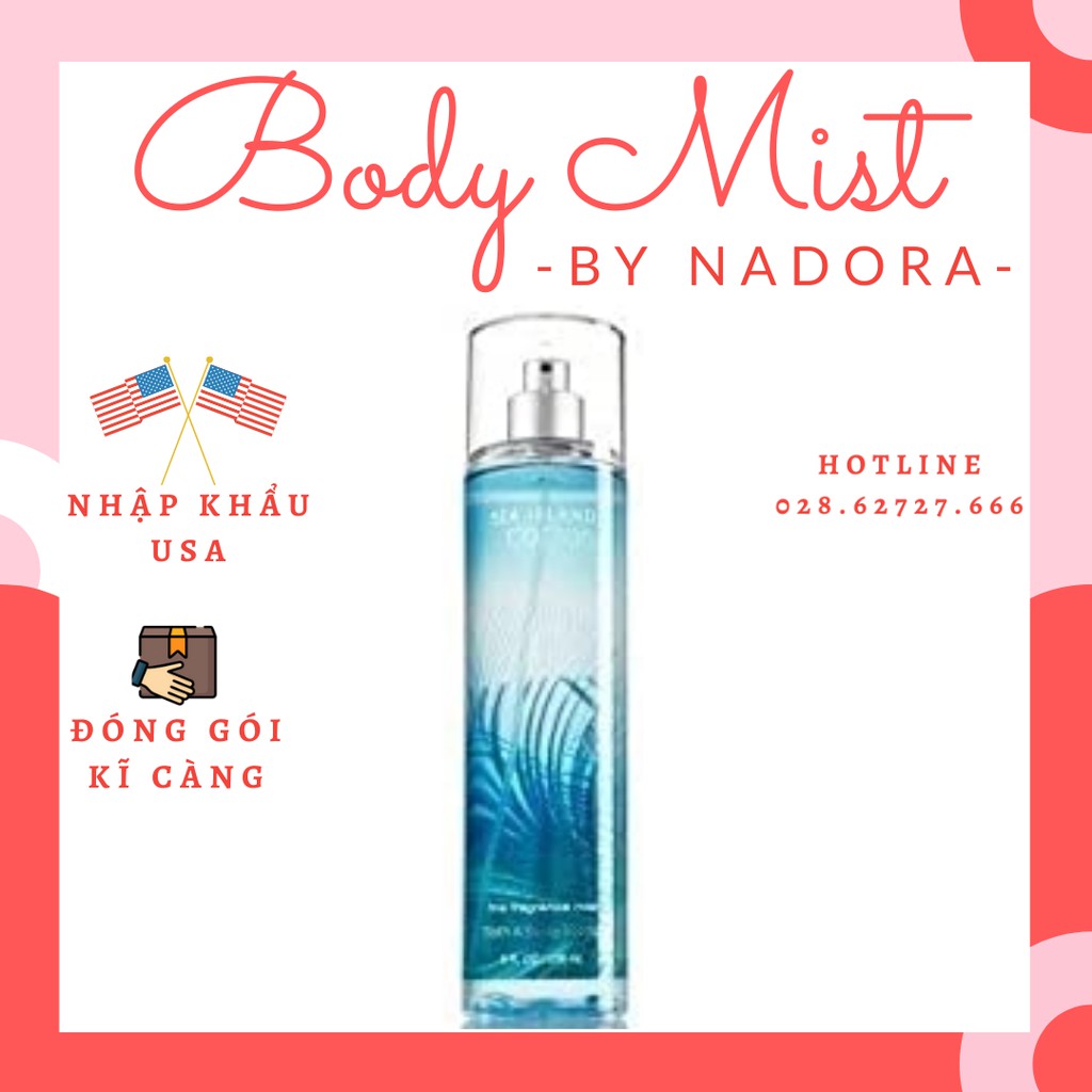 Xịt Thơm Toàn Thân Bath And Body Works - Sea Island Cotton / Shore Body Mist (236ml)