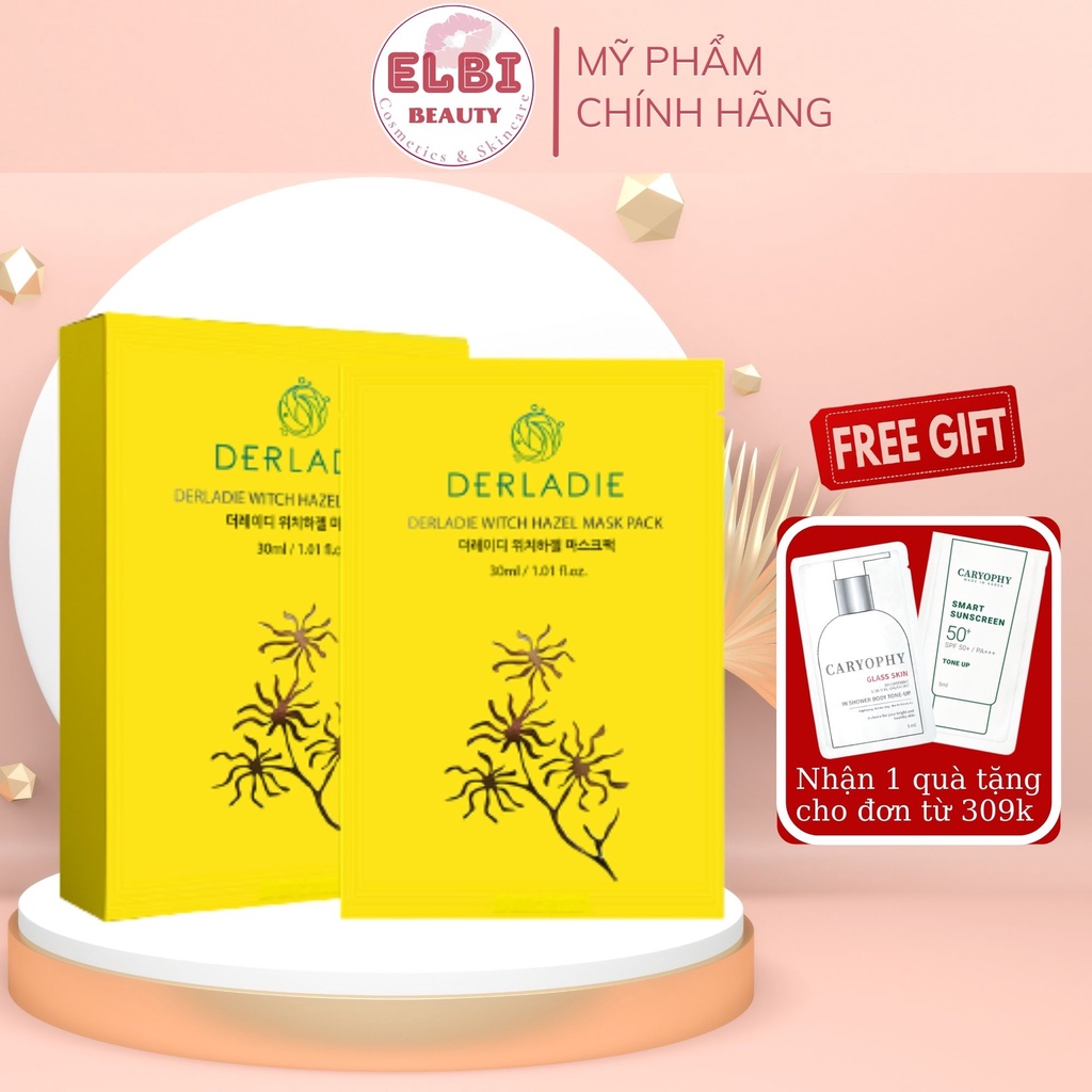(7/2024)Mặt Nạ Derladie Cây Phỉ Giảm Mụn, Dưỡng Dáng Da Derladie Witch Hazel Mask Pack 30ml