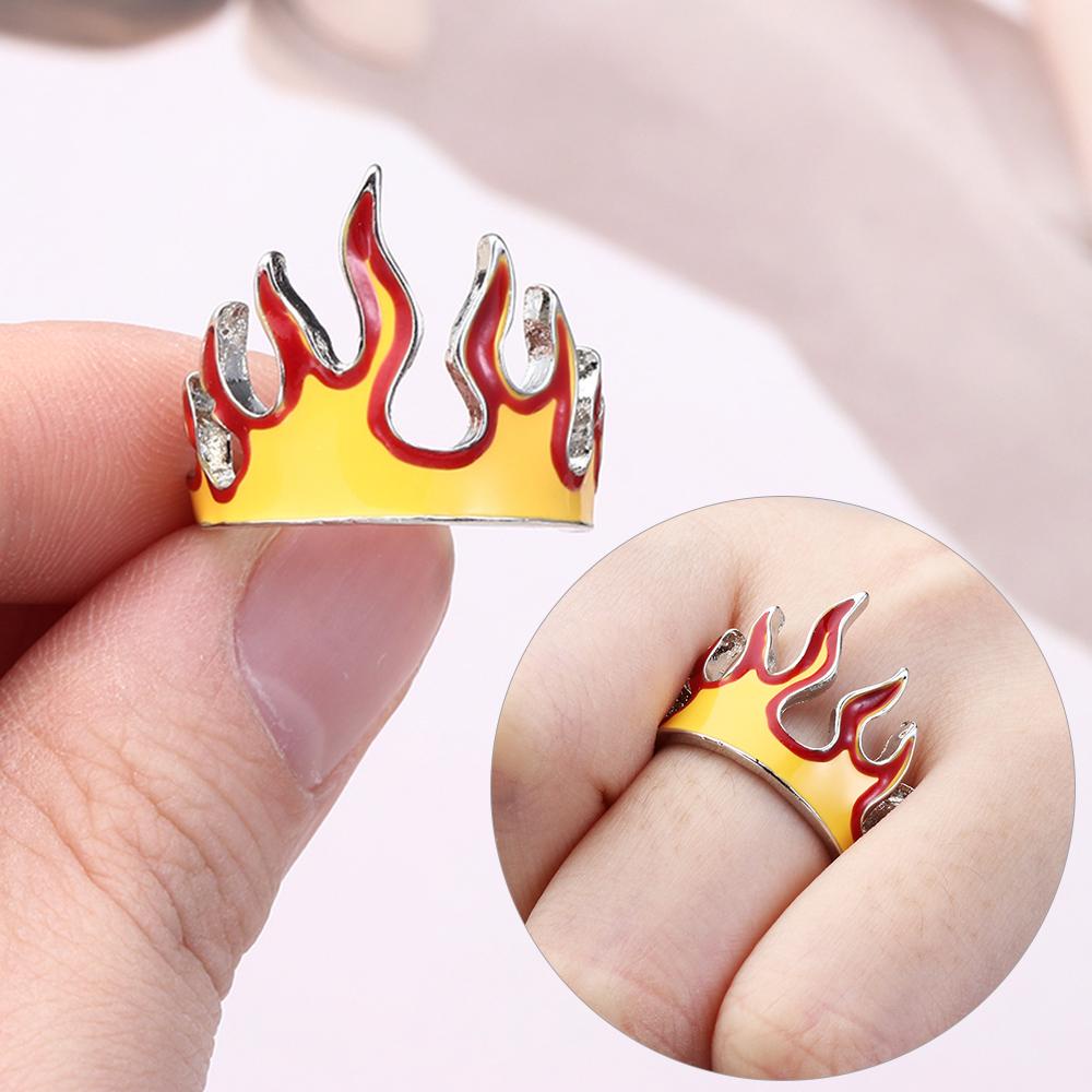 Nhẫn Hở Hình Ngọn Lửa Phong Cách Hip Hop Cổ Điển Cho Nam