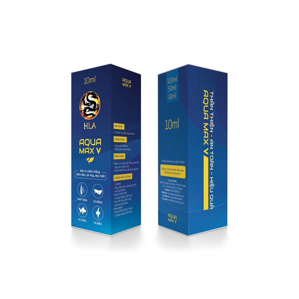 AQUA MAX V  - Aquamax 5 Ngừa nấm trắng, nấm đen, xù vảy, đục mắt cho cá cảnh.