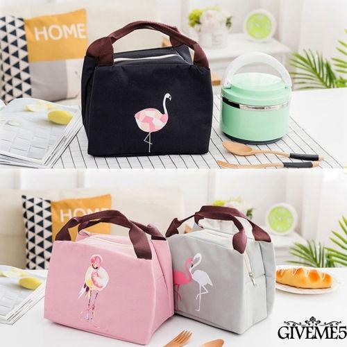 Túi đựng hộp cơm trưa thiết kế hình chim hồng hạc xinh xắn tiện dụng