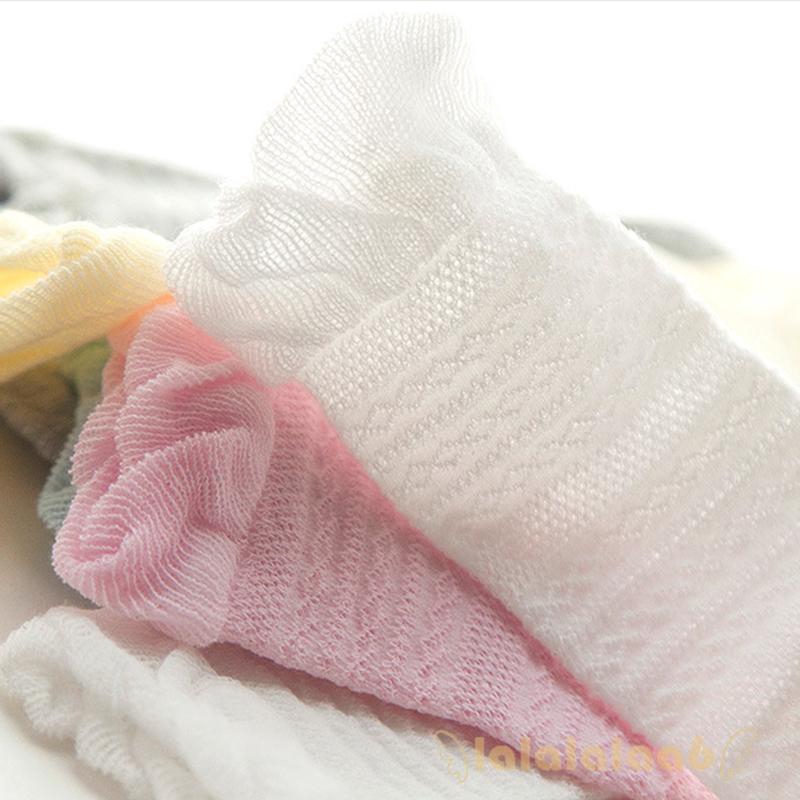 Vớ cotton phối ren dài đến đầu gối cho bé gái