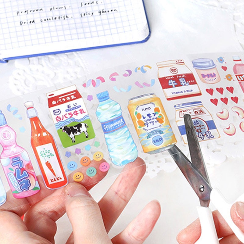 Băng keo PET họa tiết hoạt hình dễ thương dùng trang trí sổ tay DIY