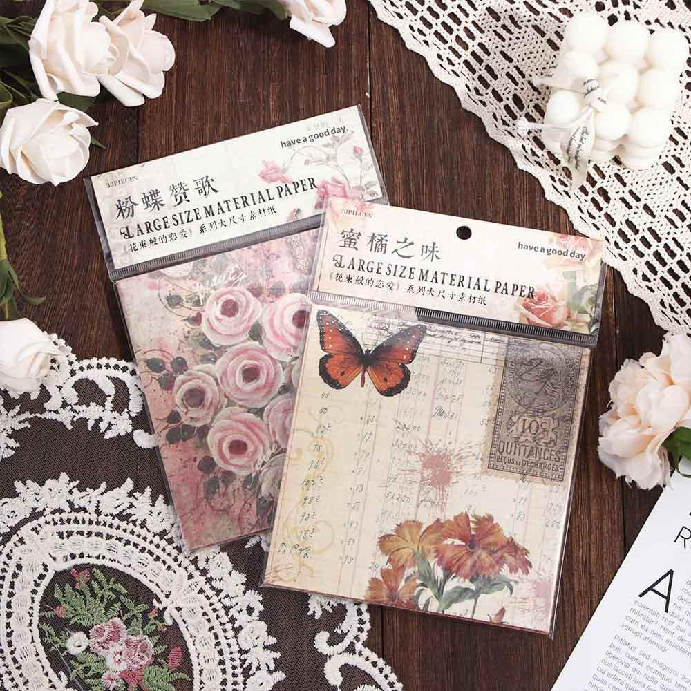 Giấy Làm Phông Nền Trang Trí Hình Hoa DARON Kiểu Retro DIY