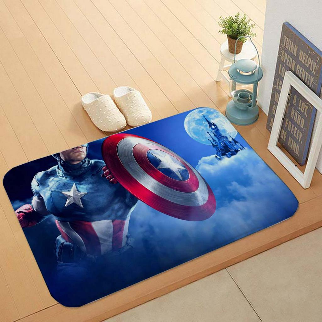 Thảm trải sàn chống trượt in họa tiết siêu anh hùng Marvel đẹp mắt cỡ 40x60cm