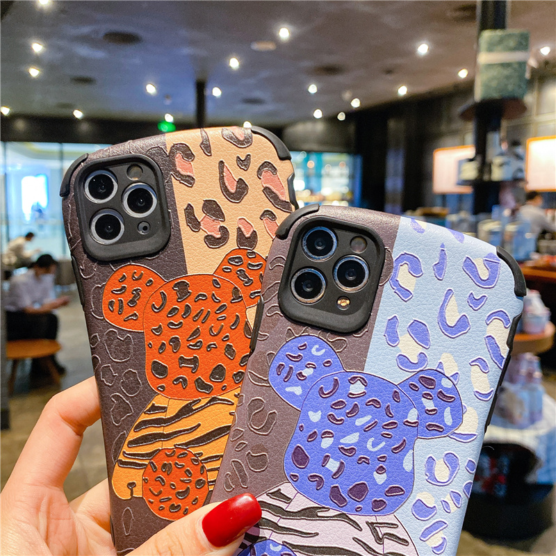 Ốp điện thoại da mềm hình gấu cho iPhone 12 Pro Max iP11 X XR 7 8 Plus Xs Max | BigBuy360 - bigbuy360.vn
