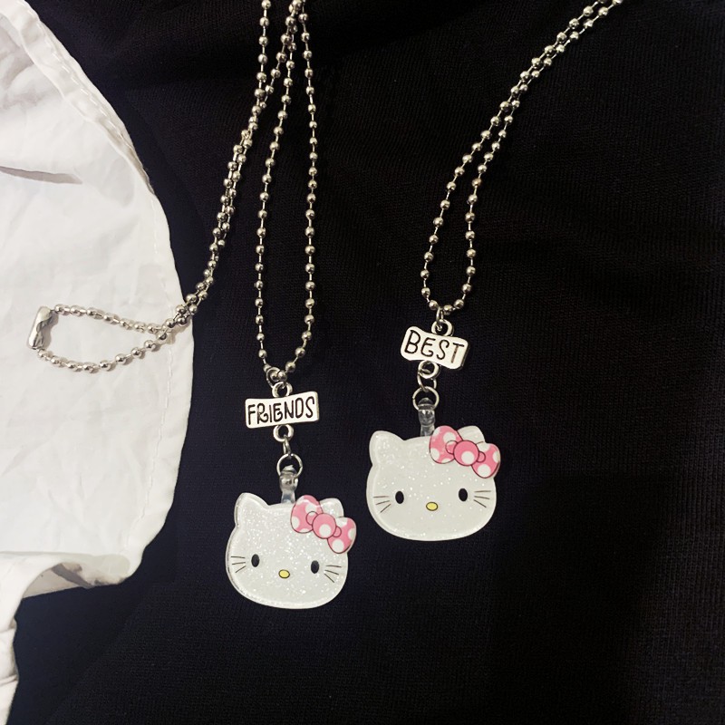 Dây chuyền hình mèo kitty hồng dễ thương cho nữ