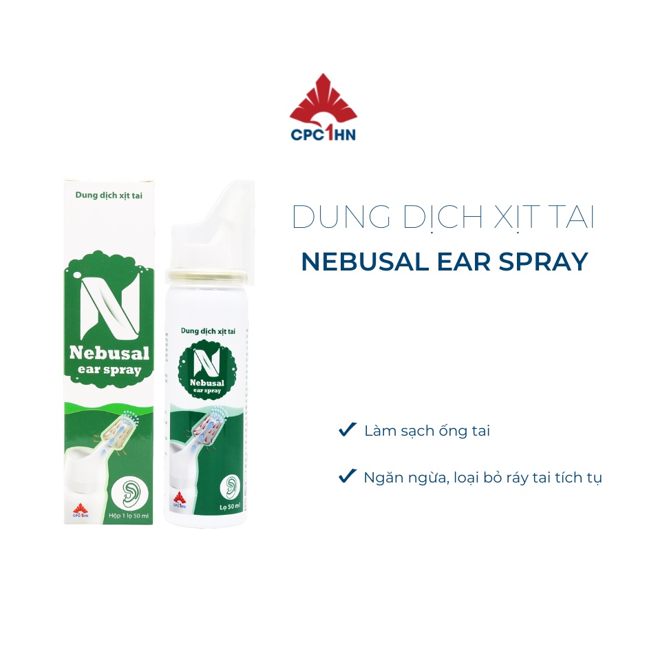 XỊT TAI NEBUSAL EAR SPRAY CPC1HN  vệ sinh ống tai, loại bỏ ráy tai, ngăn ngừa ráy tai