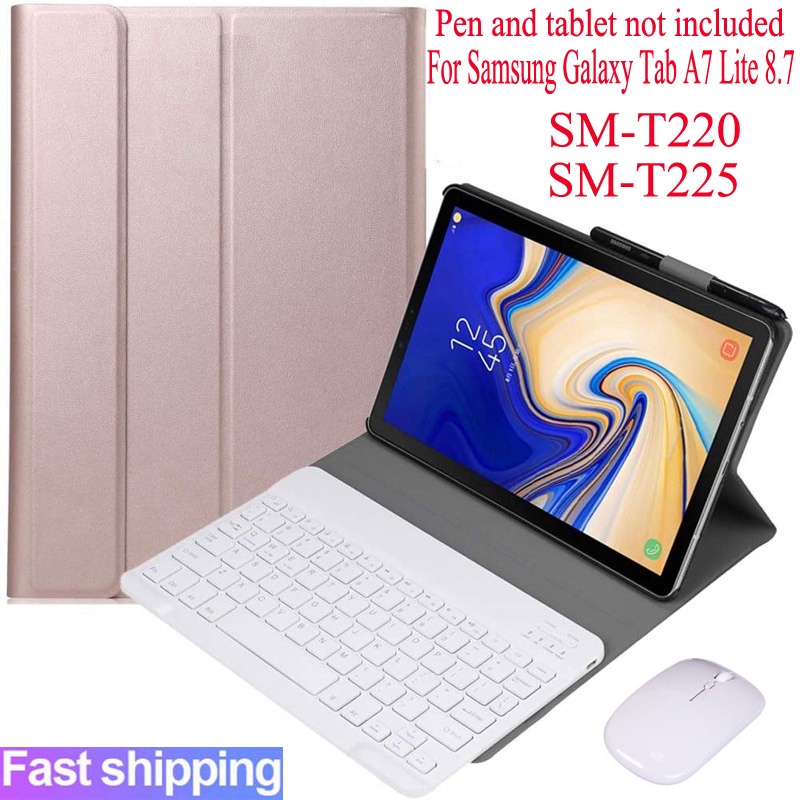 Bao Da Máy Tính Bảng Tích Hợp Bàn Phím Bluetooth Không Dây Dành Cho Samsung Galaxy Tab A7 Lite 8.7 SM-T220 SM-T225 Ốp
