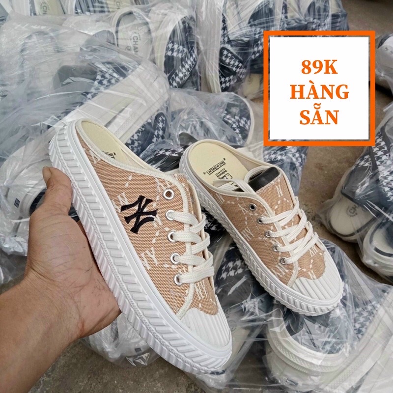 Sục nữ vải viền chữ N.Y cao cấp- giày MIB đạp gót nữ form mới đẹp giá rẻ