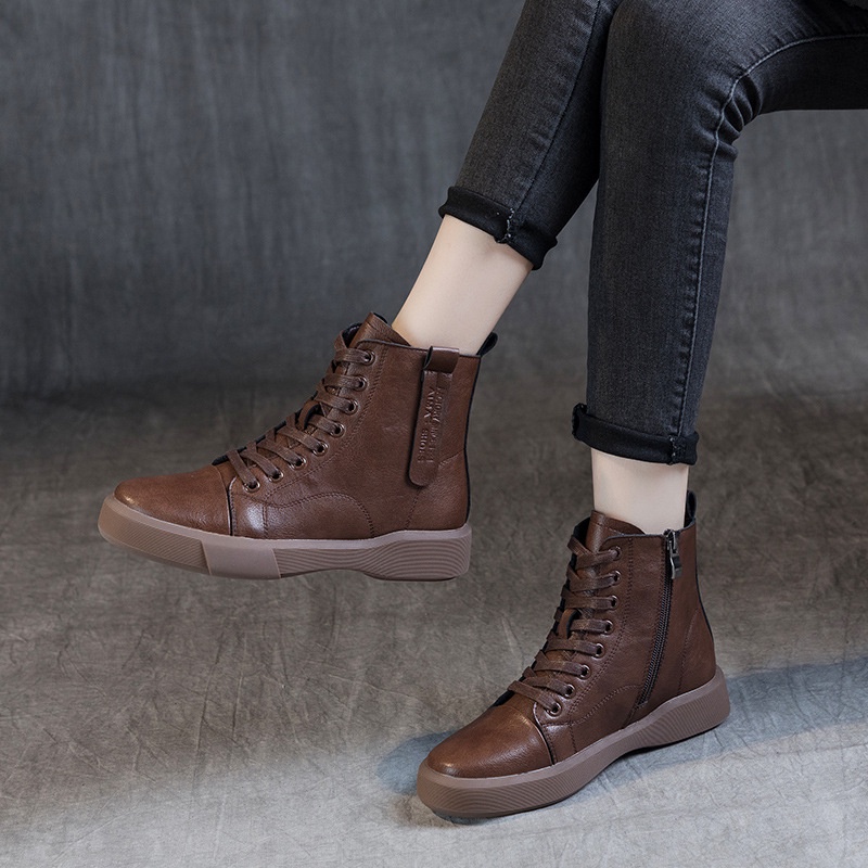 GIÀY BOOT CỔ THẤP NAM NỮ 100% DA BÒ CAO CẤP THỜI TRANG XUÂN THU ĐÔNG