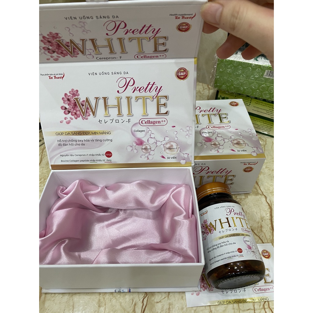 Viên uống Sáng, đẹp mịn màng da Pretty White Cellagen++
