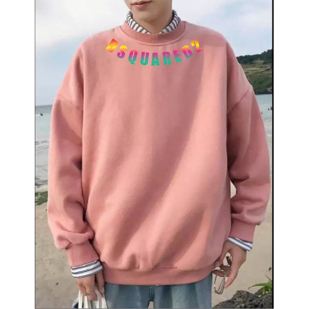 Áo DSQ2 phản quang kiểu cổ tròn Sweater vải nỉ bông form suông rộng unisex trẻ trung, cá tính | BigBuy360 - bigbuy360.vn