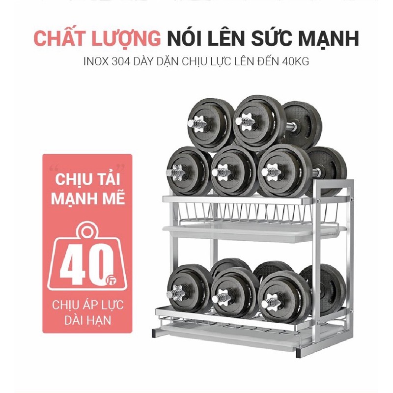 Kệ úp Chén Bát,Đũa Thìa ,Dao Thớt Inox 304 Đa Năng