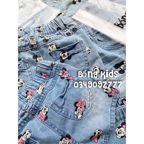 Quần Short Bé Trai &amp; Bé Gái Denim Mickey&amp;Minnie DN