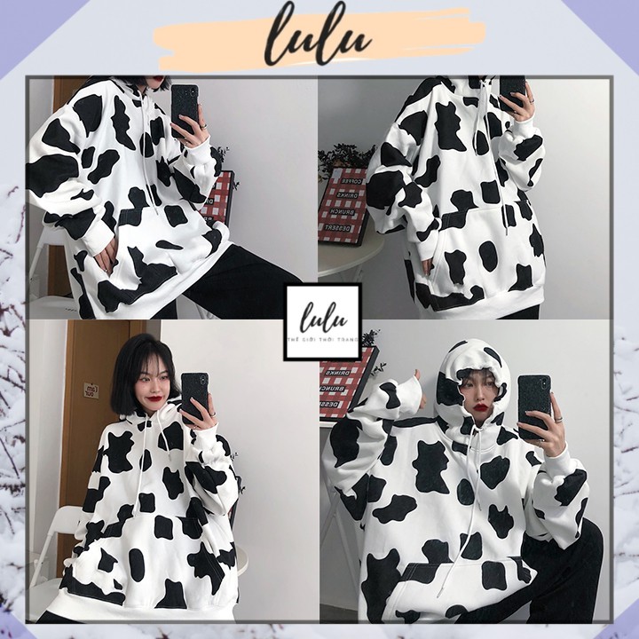 Áo Hoodie Bò Sữa - Áo Nỉ Bò Sữa Chất Nỉ Ngoại - Áo Bò Sữa Có Mũ
