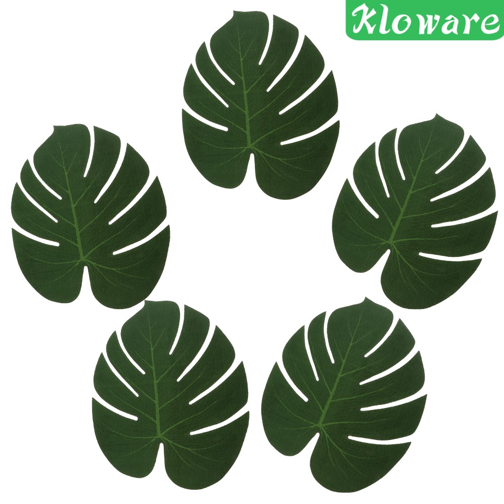 [Kloware] Set 5 Tấm Lót Bàn Ăn Cỡ Lớn Hình Lá Cọ Nhân Tạo