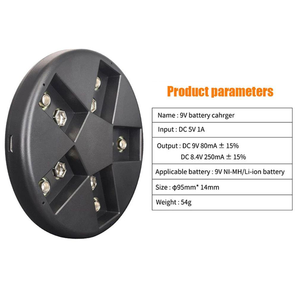 BTLIMER Đế Sạc Nhanh Thông Minh Có Đèn LED Chỉ Báo Cho Pin Li-ion 6F22 9V Ni-MH Ni-CD