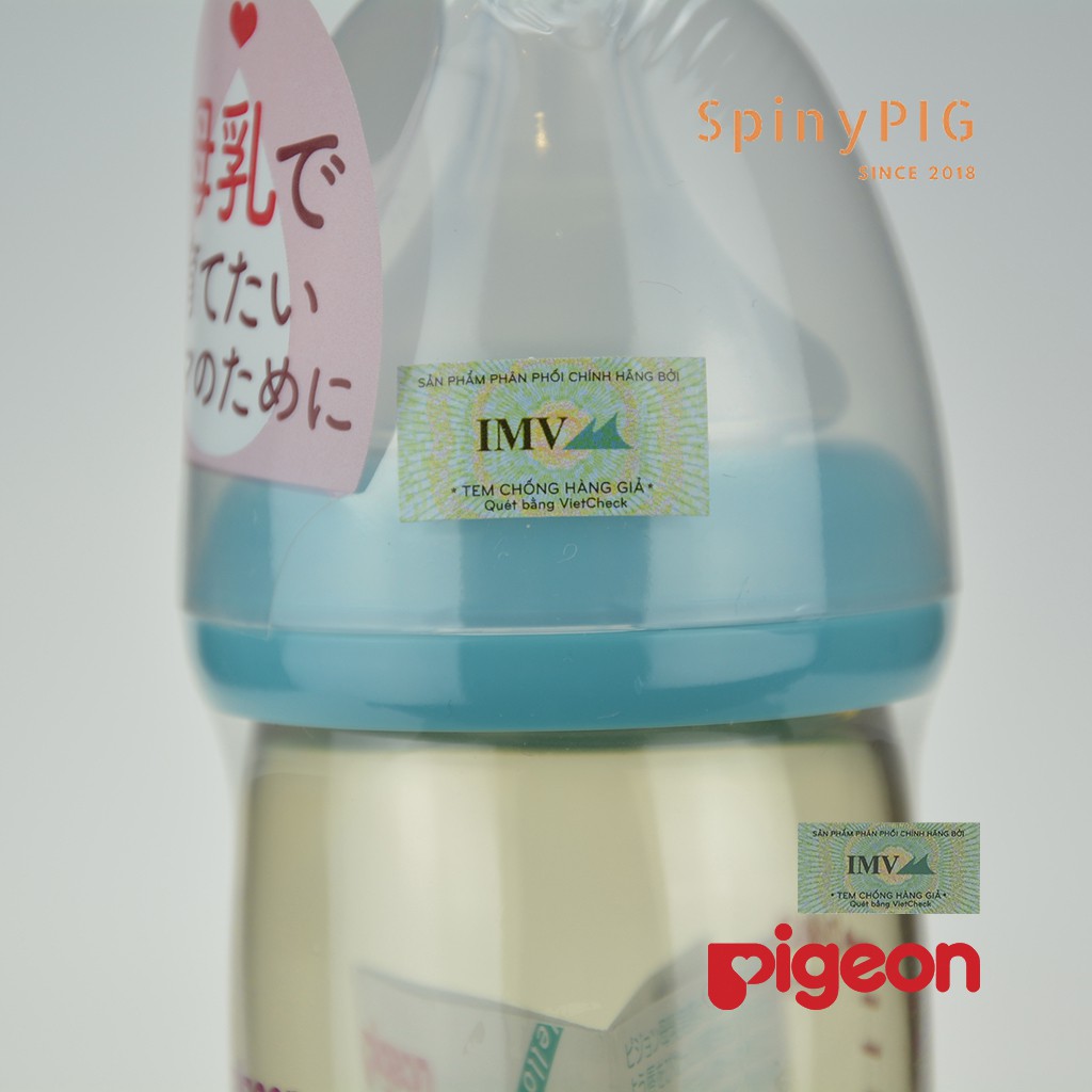 Bình sữa Pigeon cổ rộng PPSU 160ml 240ml 100% chính hãng có tem nhập khẩu phân phối bởi đại lý chính hãng trên nhãn