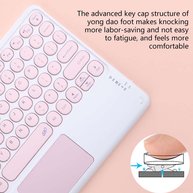 Bàn Phím Không Dây Bluetooth 5 0 Màu Sắc Retro Cho Touchpad