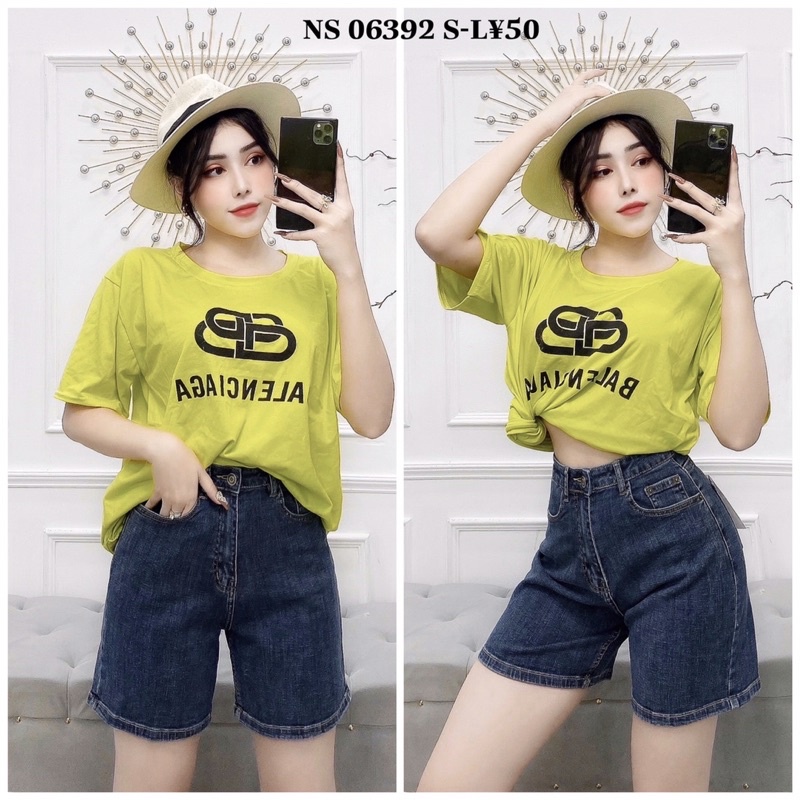 Quần đùi jeans ống suông trơn co dãn PLT🍓