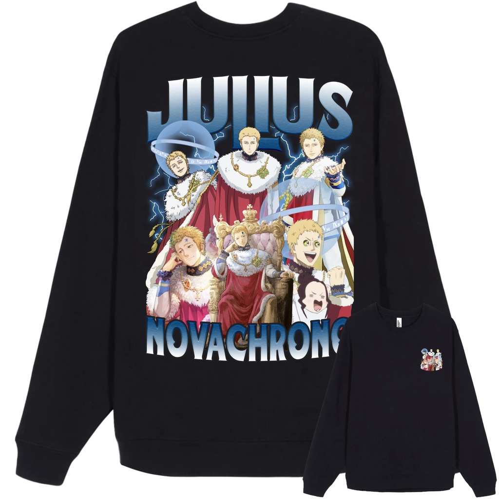 Áo Sweater Cổ Thuyền Màu Đen Cỏ Ba Lá Julius Novachrono Bootleg Vol. 2