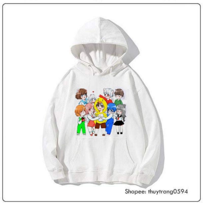 Áo Hoodie Nam Nữ Hero Team Mini World màu trắng