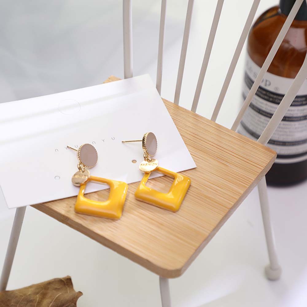 Hoa Tai Dáng Dài Hình Vuông Thanh Lịch Cho Nữ