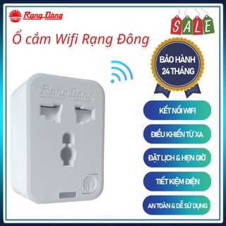 Ổ Cắm Điện Thông Minh Wifi Rạng Đông Kết Nối Qua App Điện Thoại Chất Liệu Nhựa Cứng Cáp Bảo Hành 1 Năm