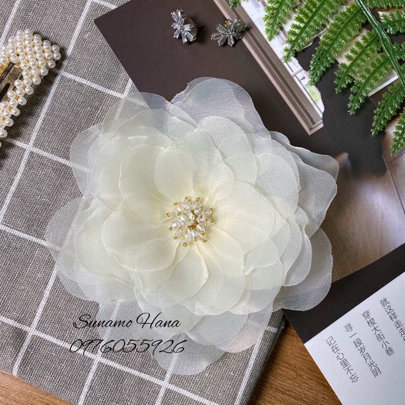 Hoa cài áo handmade - Hoa Trà các màu