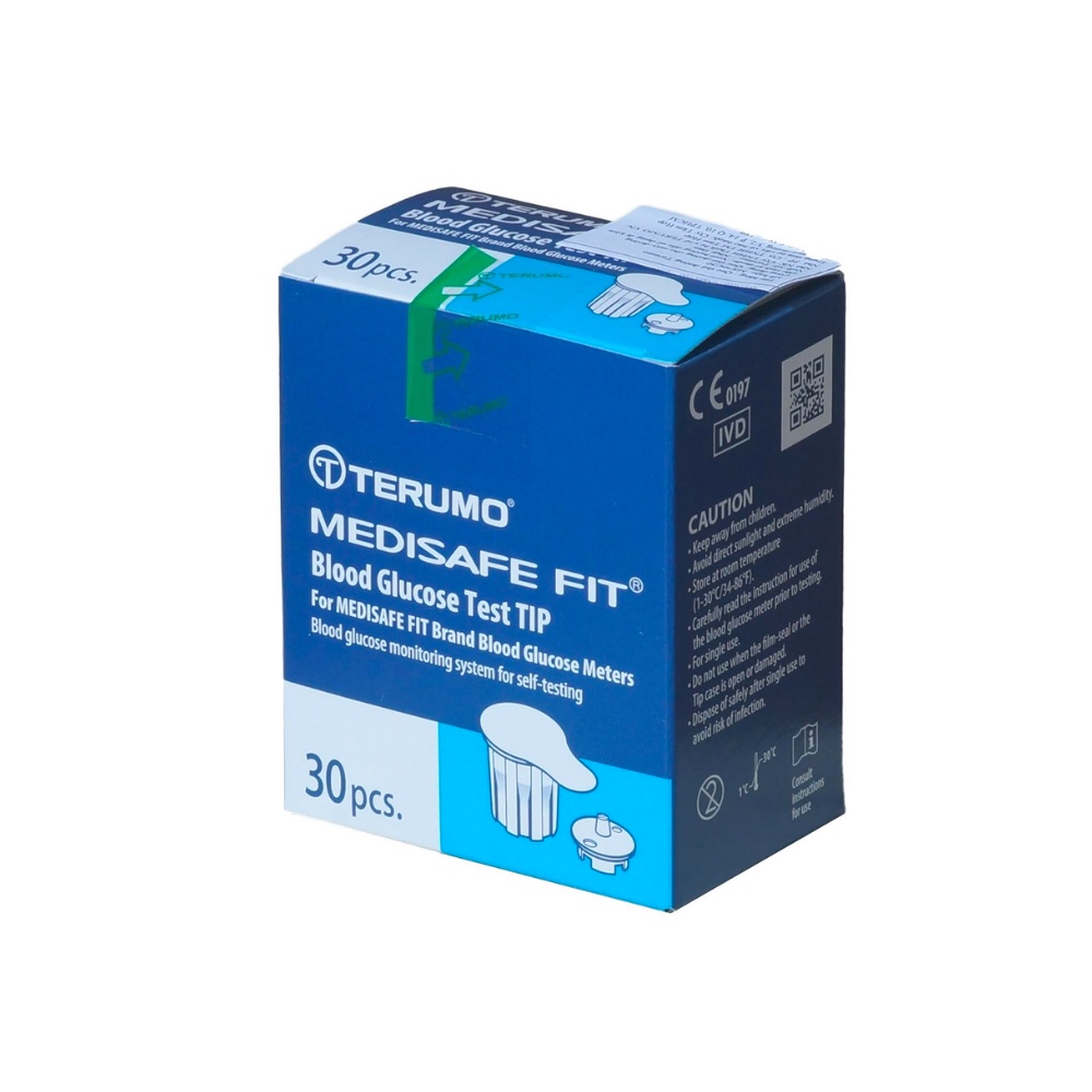 Hộp 30 que thử đường huyết Terumo Medisafe Fit chính hãng, an toàn & độ chính xác cao