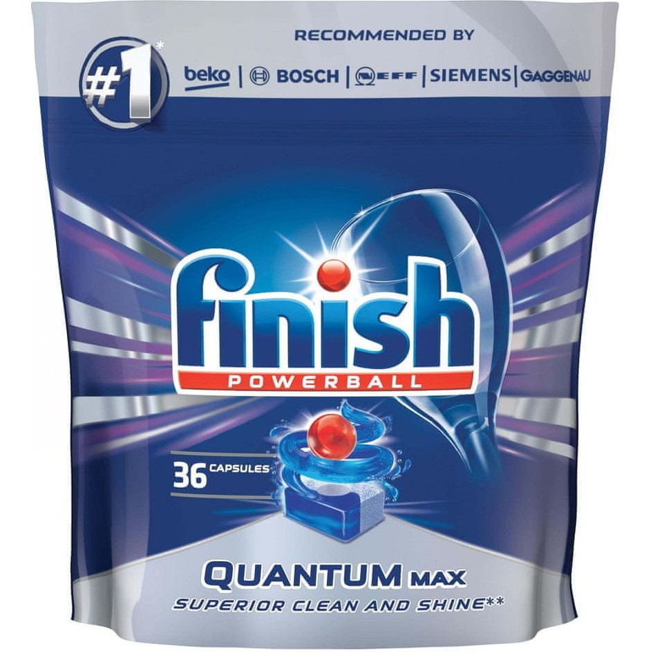 Viên rửa bát Finish Quantum Max 36 viên hương thông thường và hương chanh