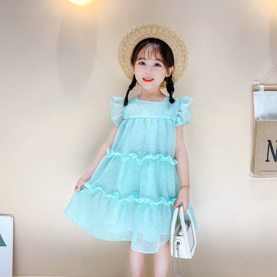 [Babycat] Hàng Có Sẵn Đầm Mỏng Dáng Rộng Phong Cách Nhật Bản Hàn Quốc Thời Trang Mùa Hè Ngọt Ngào Kiểu Hàn Quốc Dành Cho Bé Gái