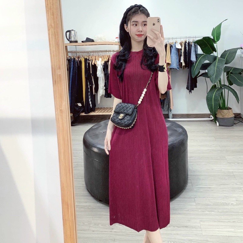 váy Bầu, Đầm Bầu Thiết Kế Freesize(46-70kg) Dáng Suông Tay Ngắn Chất Voan 2 Lớp Xinh Xắn Dễ Thương A027 Lin Store66
