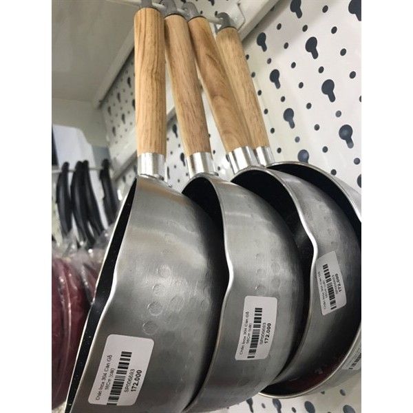 Chảo Inox 304 Cán Gỗ 16-18-20Cm