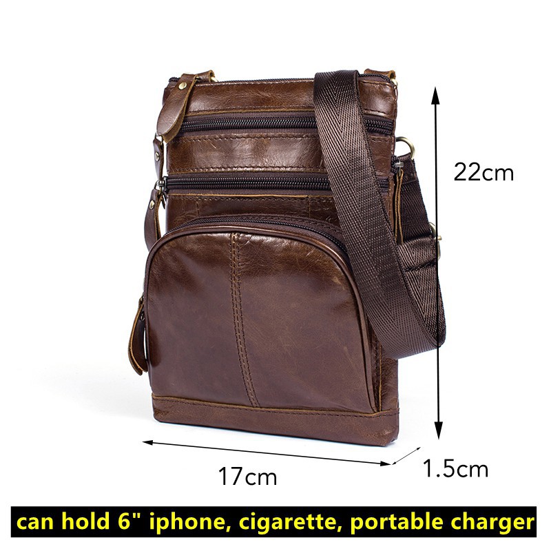 Túi đeo chéo chất liệu da bò cổ điển cho nam