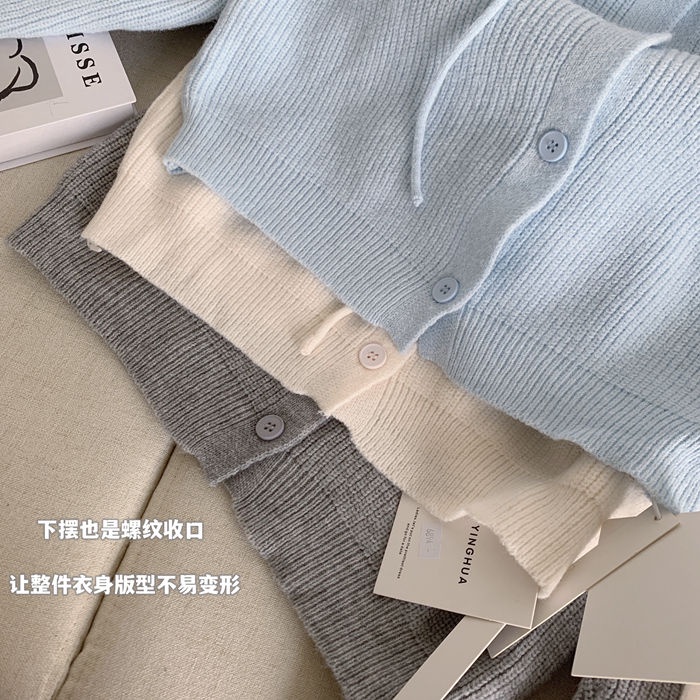 Áo Hoodie Croptop Dệt Kim Mềm Mại Cho Nữ