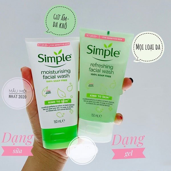 Sữa Rửa Mặt Simple Gel Kind To Skin Refreshing Facial Wash Gel 150ml