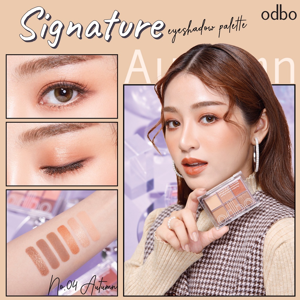 Bảng Phấn Mắt Odbo Tone Nâu Tây OD276 odbo Signature Eyeshadow Palette 4.8g Bảng Màu Mắt Tông Nâu Trà Sữa