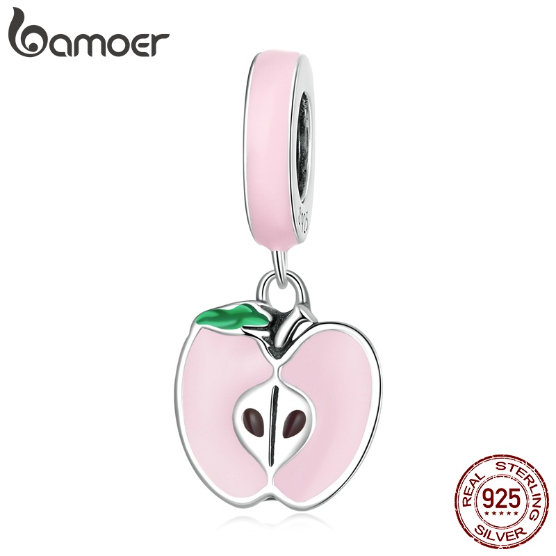 Hạt trang sức BAMOER SCC2226 bằng bạc 925 hình quả táo