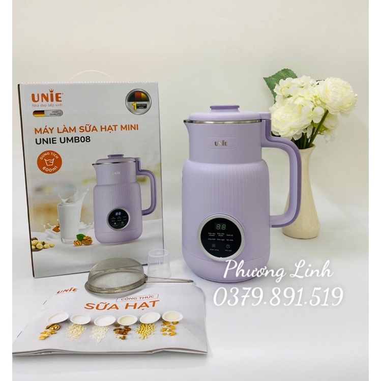 Máy làm sữa hạt mini UNIE UMB08 600W (New 2022) - Hàng chính hãng - Bảo hành 12 tháng