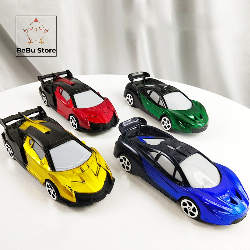 Đồ chơi bé trai - Set 4 chiếc Xe hơi đồ chơi chạy cót bằng nhựa plastic siêu dai - Kiểu dáng xe đua