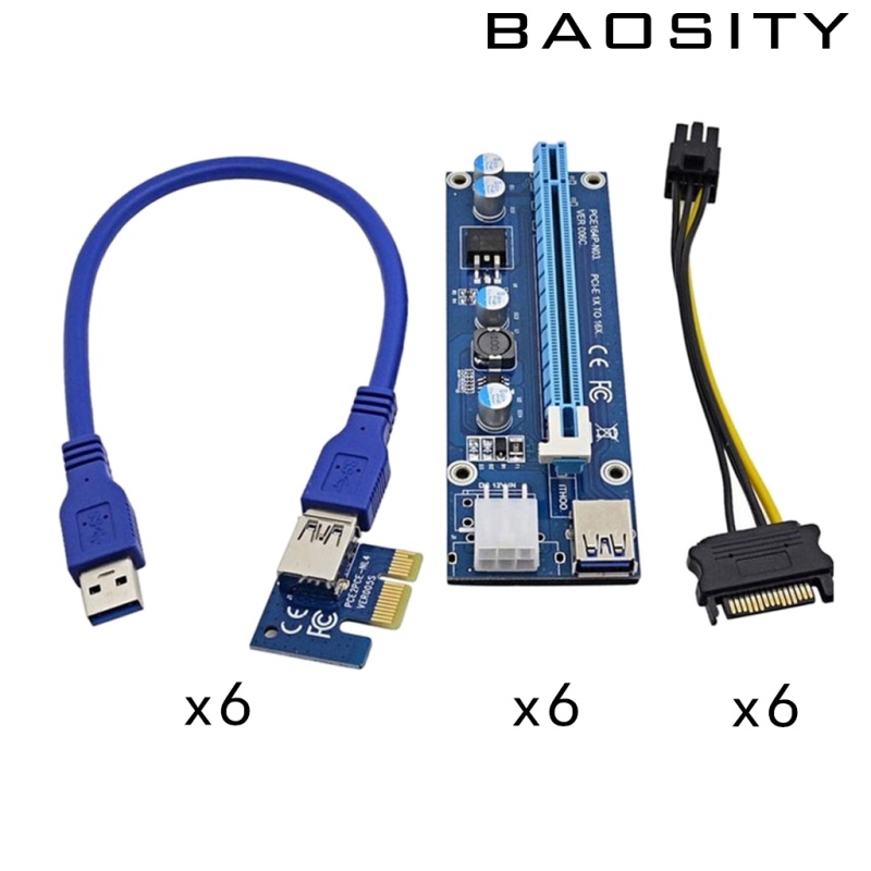 [BAOSITY]Laptop PCI-E 1X to 16X USB3.0 6Pin Graphics Extension Card Adapter Cable