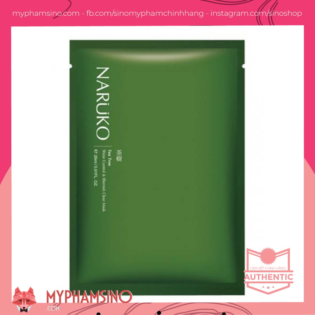 [CHÍNH HÃNG] Mặt nạ Naruko Tràm Trà bản Đài Loan Tea Tree Mask | Thế Giới Skin Care