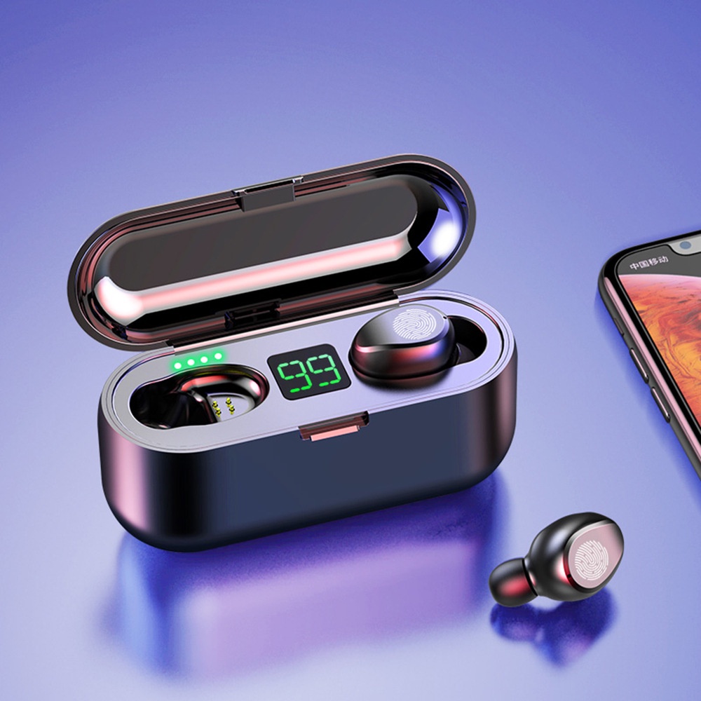 Tai Nghe bluetooth 5.0 Không Dây F9 tws Kèm Hộp Sạc Điện Thoại