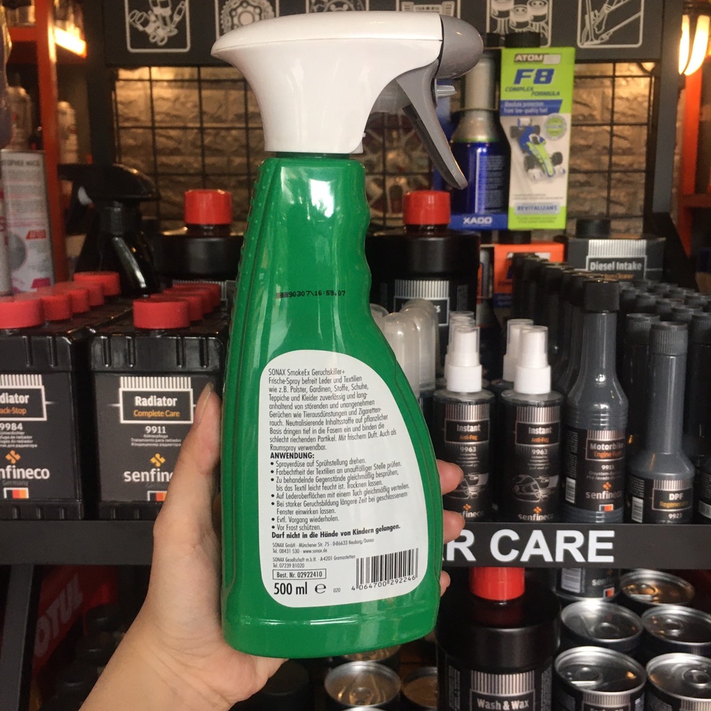 Dung dịch xịt khử mùi xe ô tô Sonax SmokeEx 500ml Sonax292241 chamsocxestore