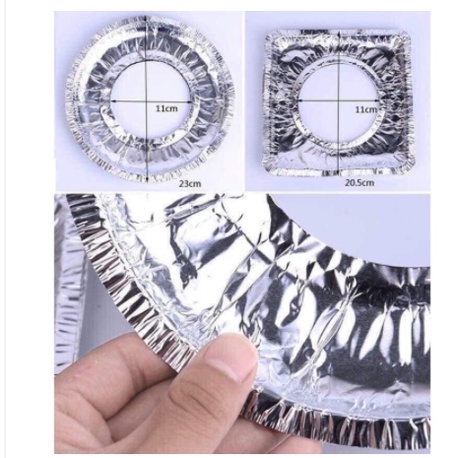 set 10 tấm giấy bạc lót bếp ga vuông, tròn tiện dụng